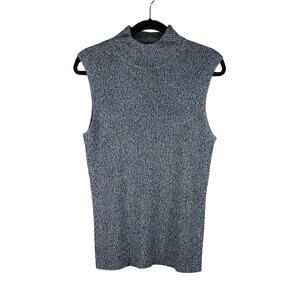 Dana Buchman Gray Ribbed Fitted Sweater Formal Business Casual Sweater Tank Top